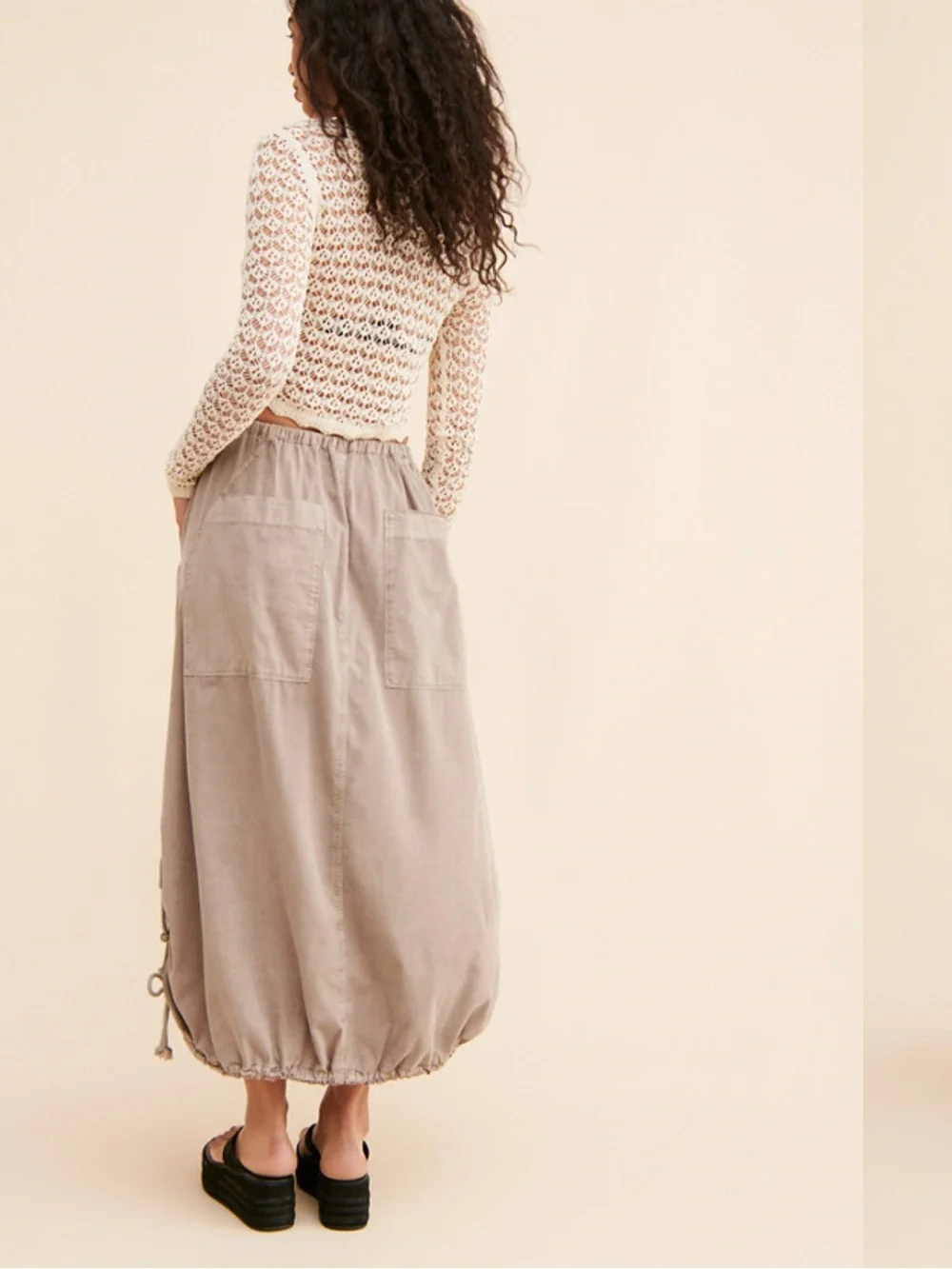 Free People Parachute Skirt Light Gray